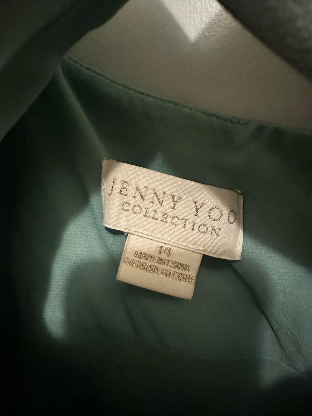 NWT Jenny Yoo Adelaide Dress Eucalyptus Satin Midi Bridesmaid Cocktail Green 14 - Picture 4 of 6